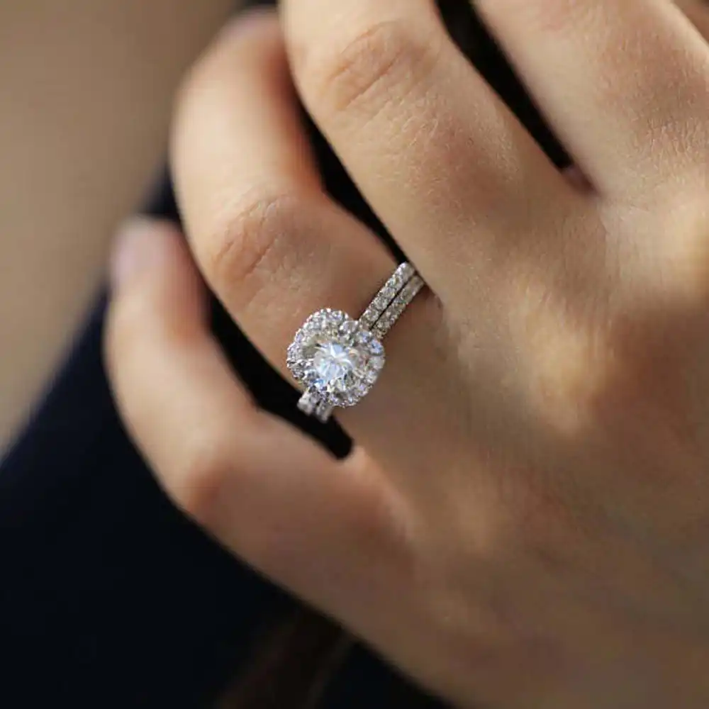 Classic Engagement Ring Set Square Design Aaa White Cubic Zircon Female Women Wedding Band Cz Rings Jewelry 7 8 Size Rings Aliexpress