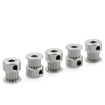 

5 Pcs/Set 2GT 16 Teeth Synchronous Wheel Aluminum 5mm Timing Belt Pulley Gear for 3D Printer SP99