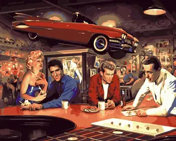 

Painting By Numbers DIY Dropshipping 40x50 60x75cm Car bar for men and women Figure Canvas Wedding Decoration Art picture Gift