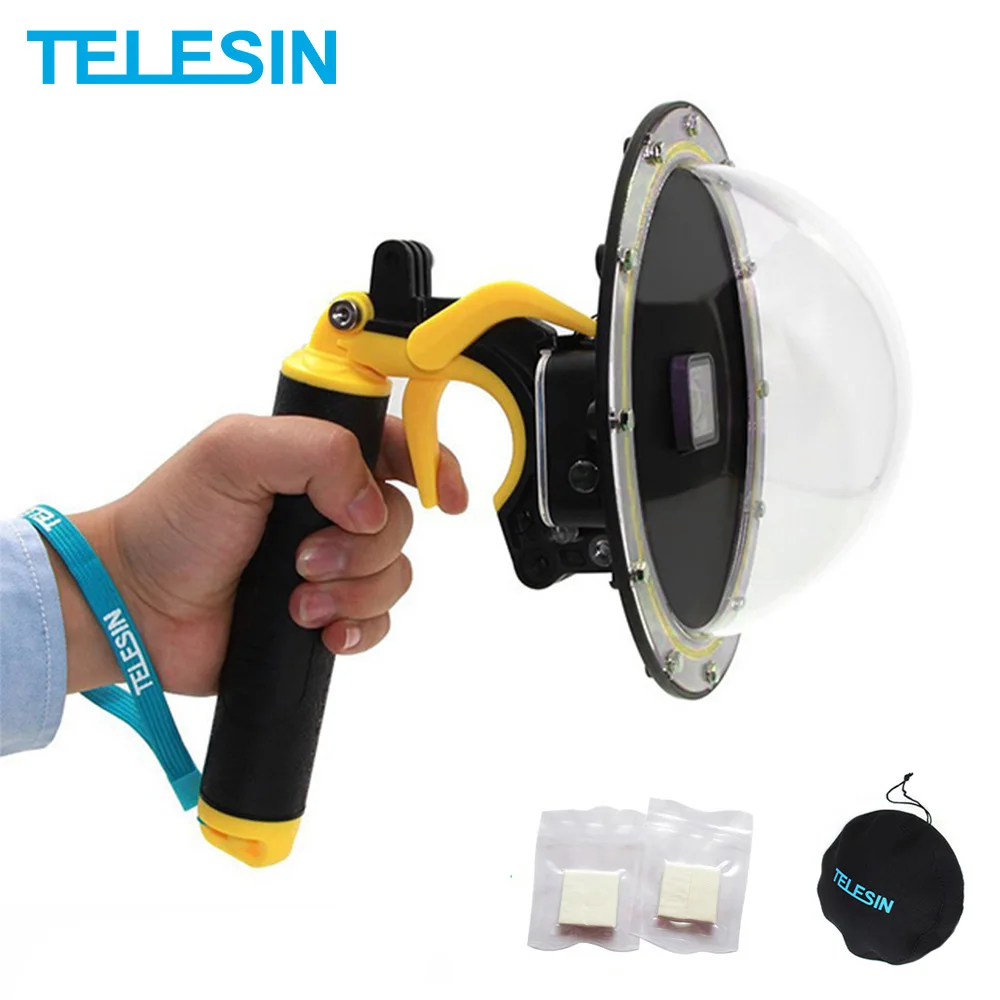 Preise TELESIN 6 Dome Port 30M Wasserdicht Fall Gehäuse für GoPro Hero 5 Schwarz Hero 6 Hero 7 Trigger dome Abdeckung Objektiv Zubehör