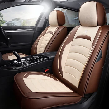 

Flax Car Seat Cover Front Rear Leather Car Styling Protector For Ford Fusion Focus 2 Mondeo mk3 mk4 Kuga Edge Ecosport Fiesta
