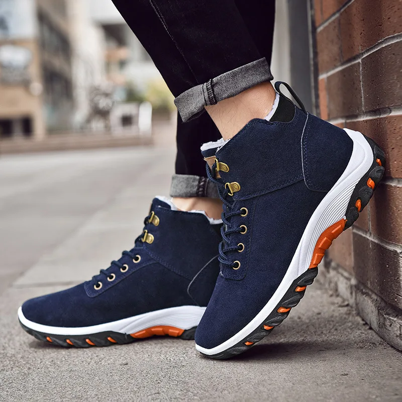 Men's Shoes Winter New Snow Boots and Velvet Padded Warm Non-slip Casual Shoes Wear Thick Bottom Sneakers