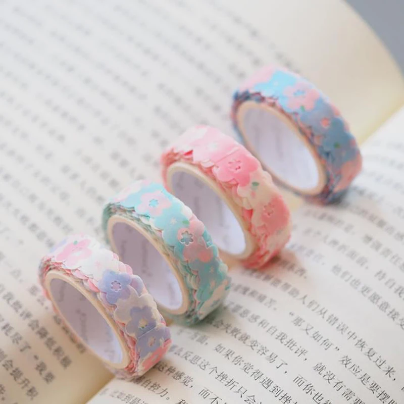 

1 Pcs Lovely Hollow Flower Petals Cherry Sakura Collage Washi Tape Decorative Masking Tape Scrapbooking Stationery Label Sticker