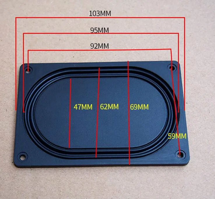 GHXAMP 2 шт. 3 дюйма 3,5 дюйма пассивная басовая диафрагма Вибрирующая пластина прямоугольник низкочастотный радиатор 103*69 мм