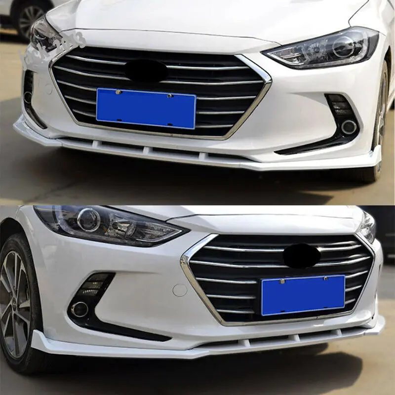 Автомобильные аксессуары для модификации, подходят для hyundai Elantra- ABS, Белый Передний бампер для губ, накладка, 3 шт