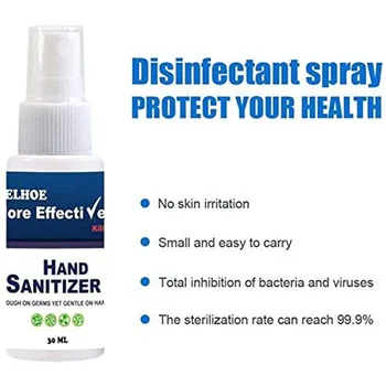 

New 30/50/100ml Kills 99.99% Harmful Substance Cleaning Hand Sanitizer Disposable Disinfectant Anti-Virus Sterilization Spray