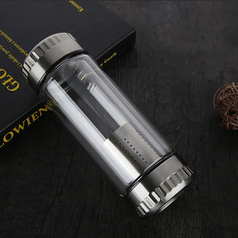 300ml&420ml Glass Water Bottle with Stainless Steel Tea Infuser Filter Leakproof Outdoor Travel Vacuum Flask Business Thermoscup 300ml&420ml Glass Water Bottle with Stainless Steel Tea Infuser Filter Leakproof Outdoor Travel Vacuum Flask Business Thermoscup