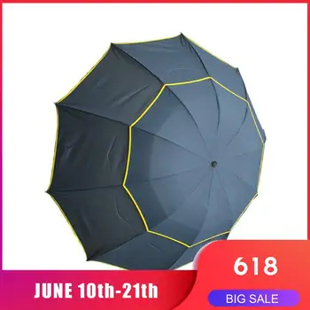 

130cm Big Top Quality Umbrella Men Rain Woman Windproof Large Paraguas Male Women Sun 3 Floding Big Umbrella Outdoor