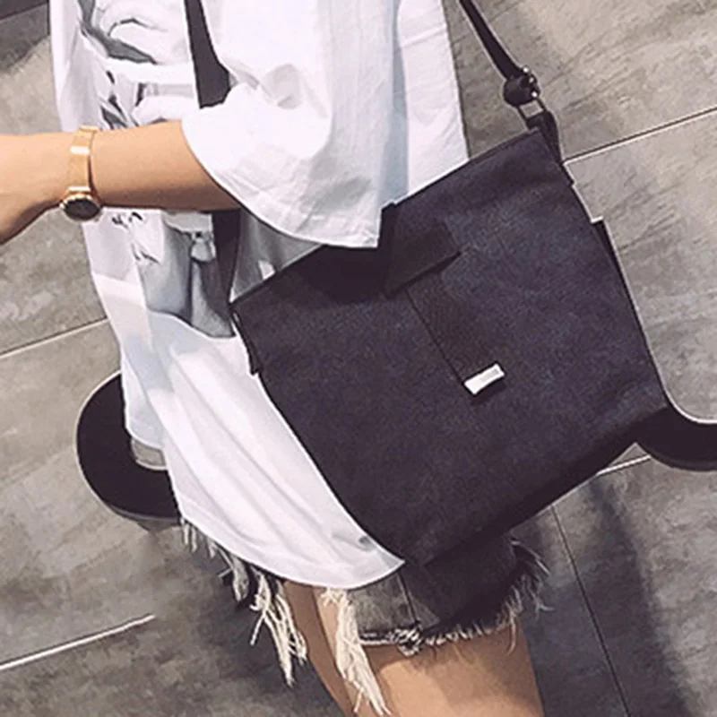 

Fashion Women Solid Color Canvas Shoulder Bags 2019 New arrival soft Zipper Female Students Girls School Handbags
