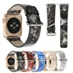 Новый стиль для Apple Watch кожаный ремешок для часов APPLE Watch Marbling кожаный ремешок для часов IWatch ремешок для часов