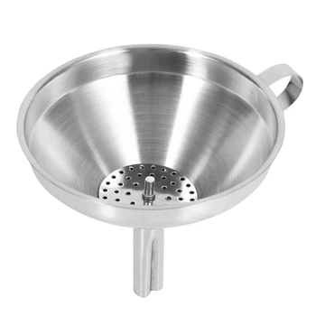 

Stainless Steel Kitchen Funnel with Detachable Filter for Transporting Liquids& Fluid, Adding Ingredients Jams and Marmalades