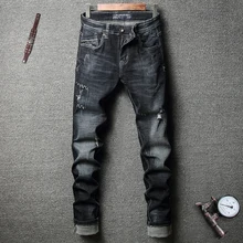 2020 New Fashion Men Jeans Italian Style Designer Men Jeans Streetwear Blue Color Slim Fit Buttons Classical Jeans Men Pants