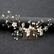 Европа и Америка Горячая Распродажа сплав лист масло капля цветок ручной работы жемчужный гребень для волос аксессуары для невесты аксессуары для волос