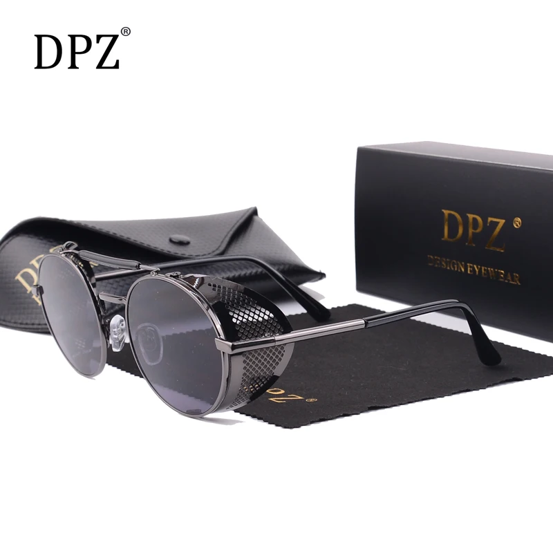 

2020 DPZ Vintage Retro Round Metal Sunglasses SteamPunk Style Mesh Brand Designer Glasses Oculos De Sol Shades UV400