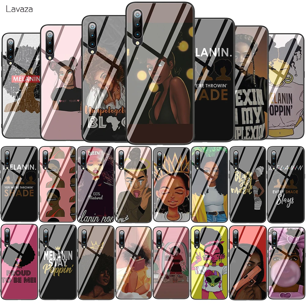 

Lavaza Melanin Poppin Aba girl Tempered Glass Soft Case for Xiaomi Redmi Note 5 6 7 Pro Mi 8 Lite 9 A1 A2 F1 TPU Cover