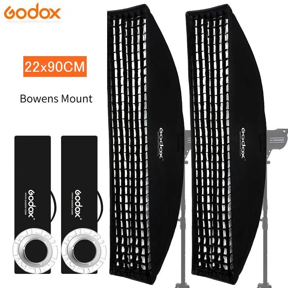 2 шт. Godox 9 &quotx 35&quot 22x90 см сотовый софтбокс с решеткой для фото створ студия вспышка