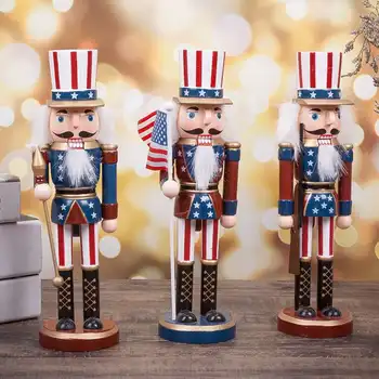 

Home Decoration 25cm Wooden Nutcracker Doll Soldier Vintage Handcraft Puppet Ornaments Nutcracker King Soldiers Christmas Gifts