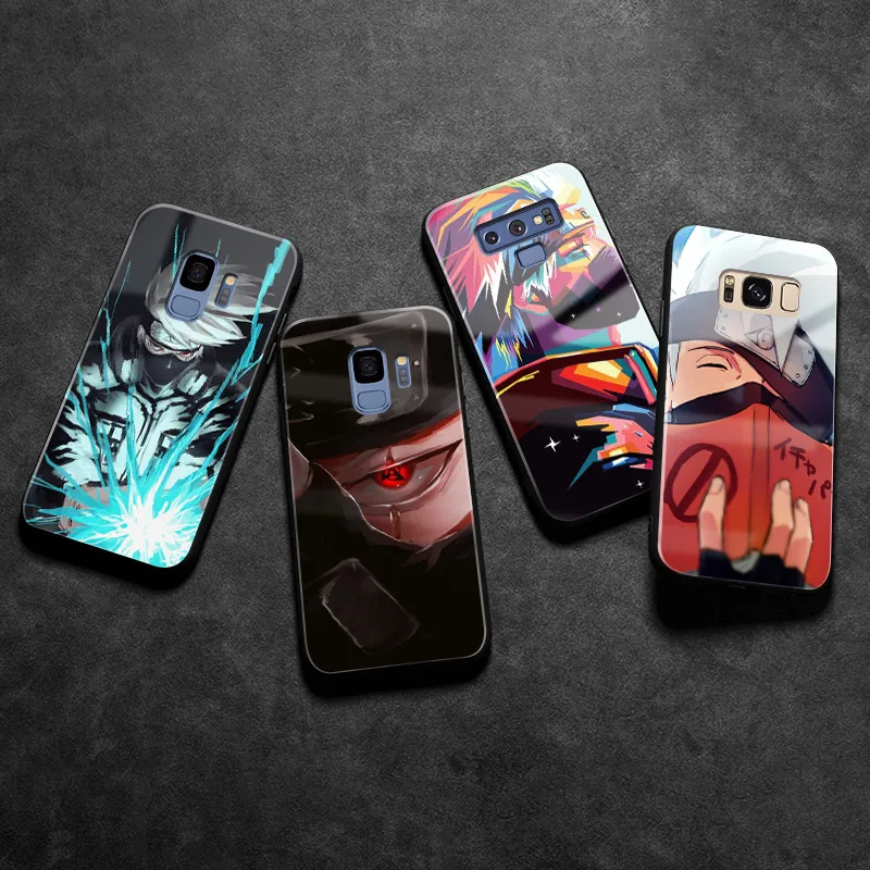 

Hatake Kakashi Naruto Anime Phone case tempered glass cover soft coque For Samsung Galaxy s8 s9 S10E S10 plus Note 8 9 10 PLUS