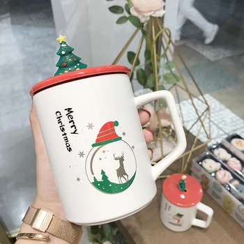 

Originality 3D Creative Christmas Coffee Mug Travel Coffee Cup Ceramic Porcelain Cups for Coffee Milk Tea Cups and Mugs Cute Mug
