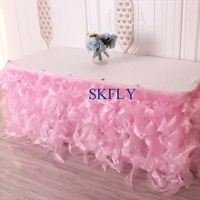 SK010N, много цветов на заказ, свадебная, фиолетовая, белая, красная, черная, розовая, кремовая, темная, слоновая кость, органза, курчавая ива, юбка для стола