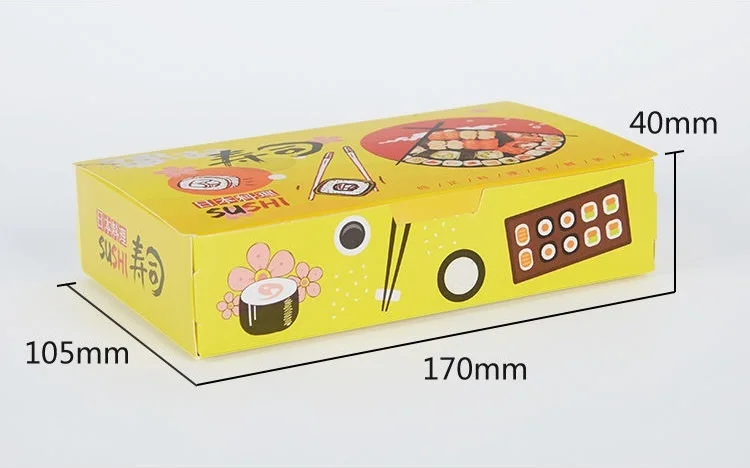 Top Sushi Box Disposable Paper Packing Box for Fast Food Shop Restaurant Fried Chicken French Fries WB658 1