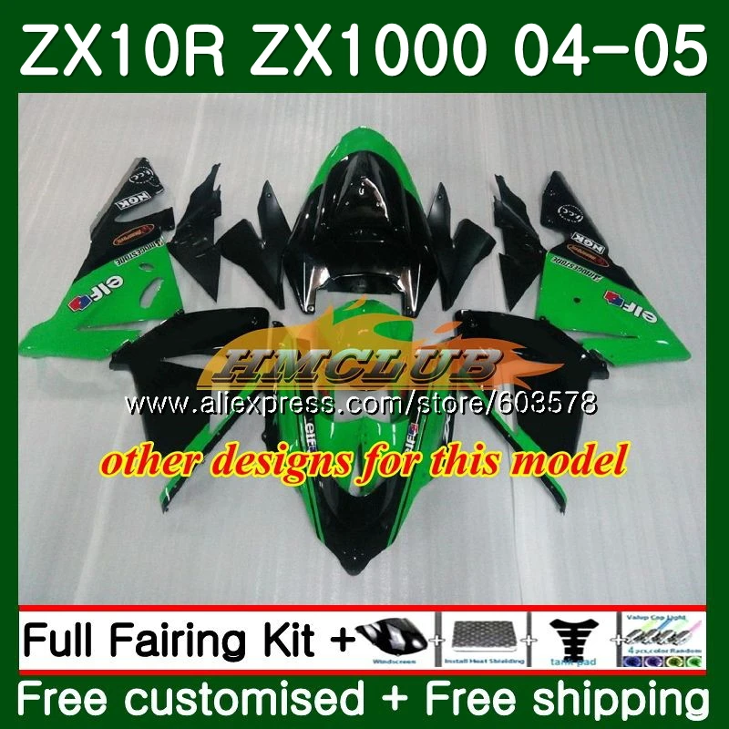 Тюнинг-пакет для KAWASAKI ZX 1000 CC ZX 10 сотрудников отдела исследований ZX-10R 04 05 зеленый красный 116CL. 108 ZX10R 04 05 ZX1000CC 1000CC ZX 10R 2004 2005 обтекатель
