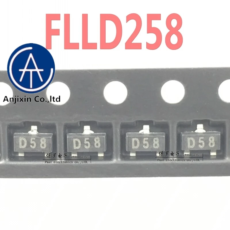 

10 шт. 100% оригинальный и новый SMD диод FLLD258TA FLLD258 Шелковый экран D58 SOT-23, в наличии