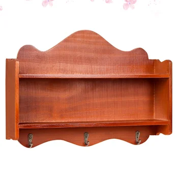 

1Pc Retro Hanger Wall-Mounted Storage Rack for Living Room Brown