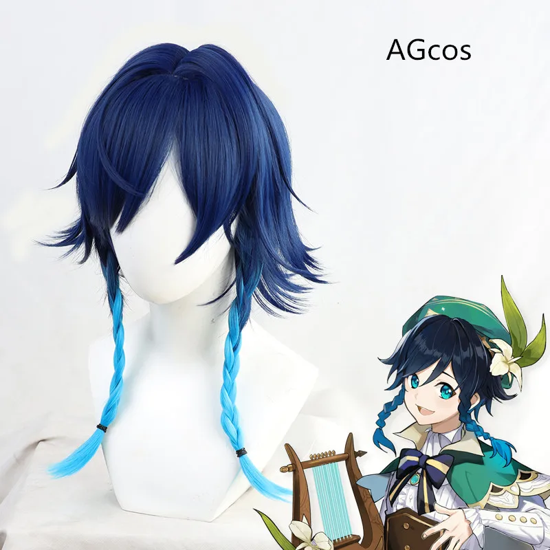 

AGCOS Game Genshin Impact Barbatos Venti Cosplay Wig