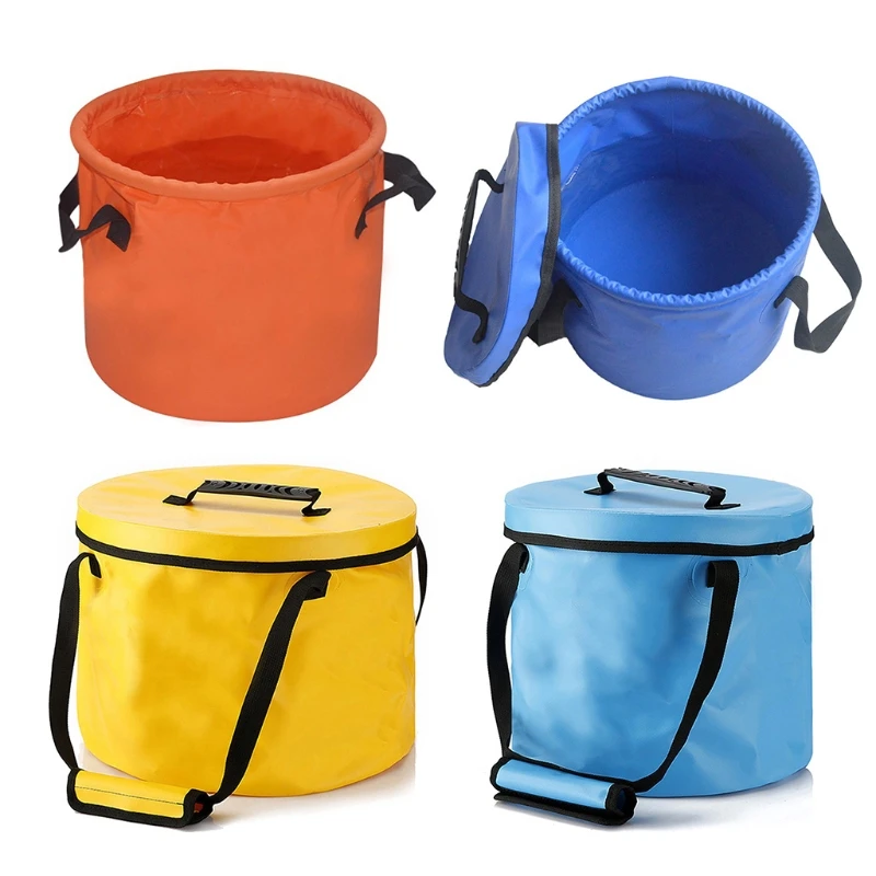 Traveling Camping Hiking Fishing Collapsible Bucket with Lid Folding Bucket K0AFCar Bucket