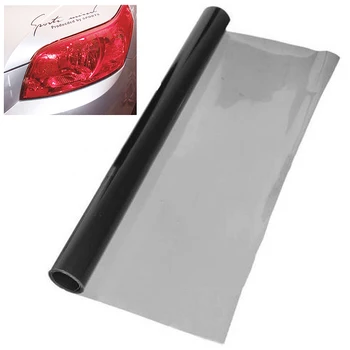 

Hot 30*120cm Deep Grey Car Headlight Film Sheet Stretchable Waterproof Vinyl Brake Tail Light Tint Wrap Sticker Mayitr