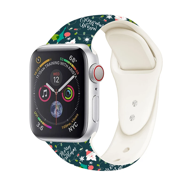Ремешок с рождественским узором для Apple watch 5/4/3/2/1 ремешок 40 мм 38 44 42 iwatch мягкий