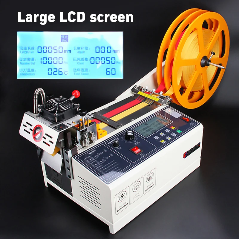 

Large Screen Mask Cutting Machine Display Computer Automatic Hot And Cold Cloth Belt Magic Adhesive Tape Zipper Webbing Machine