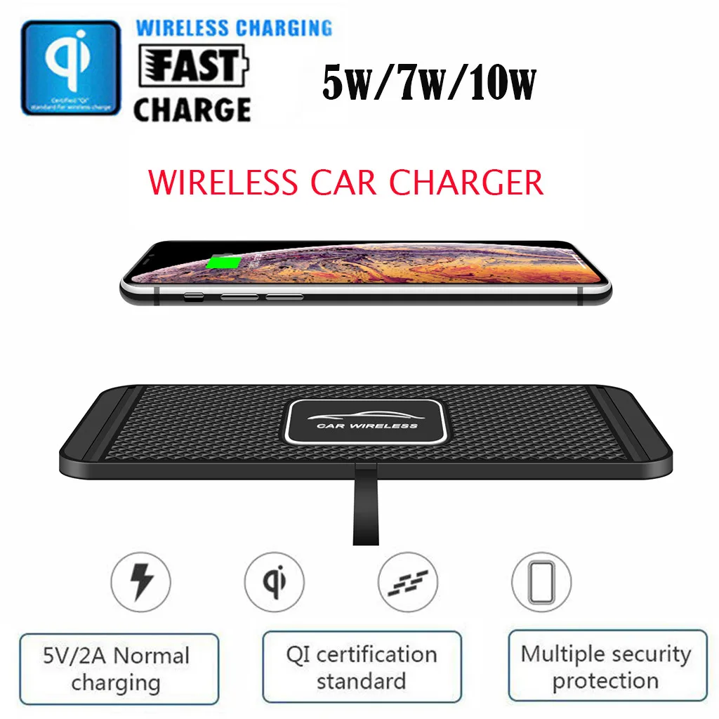  C1 2in1 Drahtlose Auto Ladegerät Silikon Pad Telefon Dash Mount Mit GPS Halter Für Samsung Galaxy N