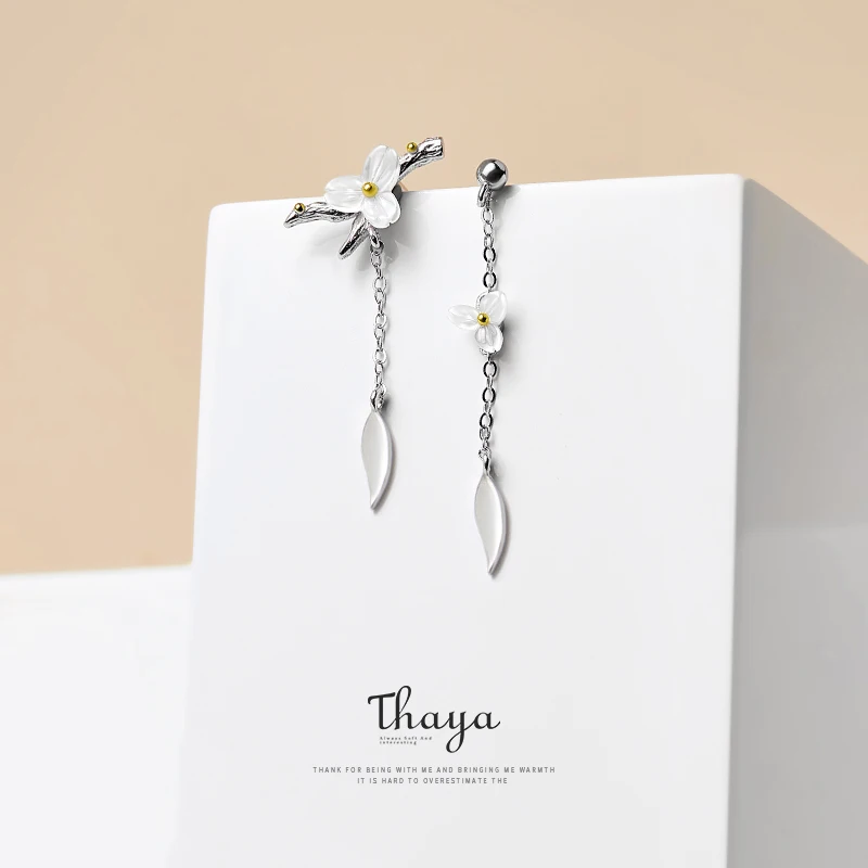 

Thaya Summer Flower Jewelry Sets 925 Sterling Silver Natural Shell Ring Earring Sets for Original Design Women Jewelry