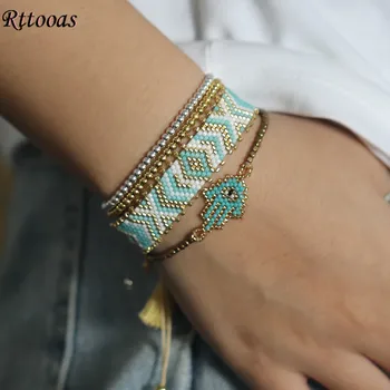 

Rttooas Stainless Steel Beaded Bracelet Set Fashion MIYUKI Beaded Charm Bracelets Pulseras Mujer Moda 2020 Dropshipping