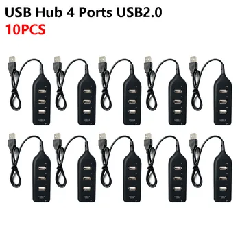 

[10 PCS] USB HUB 2.0 Multi USB Splitter 4 USB Connection Ports USB Power Adapter PC Computer Accessories HUB USB 2.0 Expander