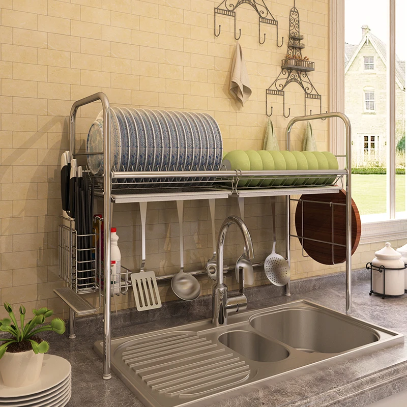 Kitchen Racks Sink Drain Rack 304 Stainless Steel Storage Dish Rack Dish Rack Sink Drain Shelf