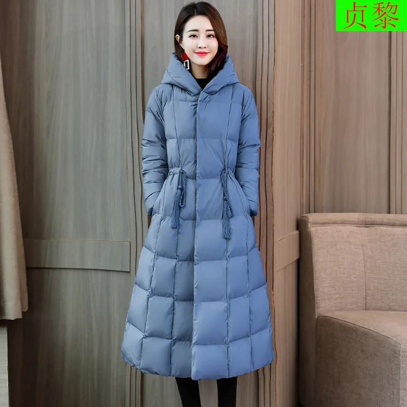 

Dongdaemun Waist Hugging Cotton-padded Clothes 2018 New Style WOMEN'S Dress Winter Mid-length over-the-Knee down Jacket Cotton-p