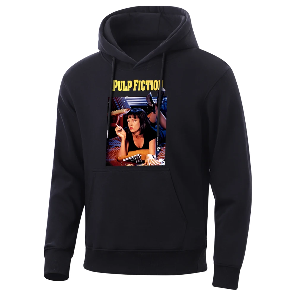Movies Pulp Fiction Mens Hoodie Life Is Boring Sweatshirt Spring Fashion Fleece Men Hoodies Hot High Quality Sweatshirts | Мужская