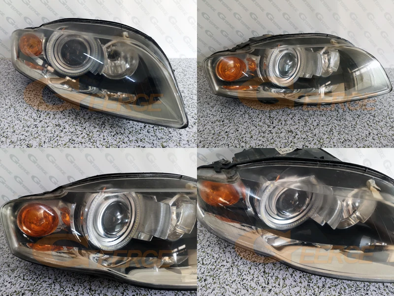 Для Audi A4 S4 RS4 B7 2005 2006 2007 2008 2009 Ксеноновые фары ультра яркие двухцветные переключающиеся светодиодные ангельские глазки drl сигнал поворота