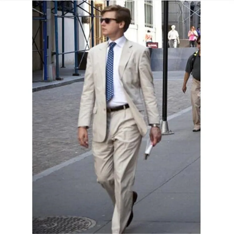 

Summer Beach Men Suit Latest Coat Pant Designs Slim Fit 2 Piece Jacket Tuxedo Custom Groom Blazer Prom Suits Terno(Jacket+pant)