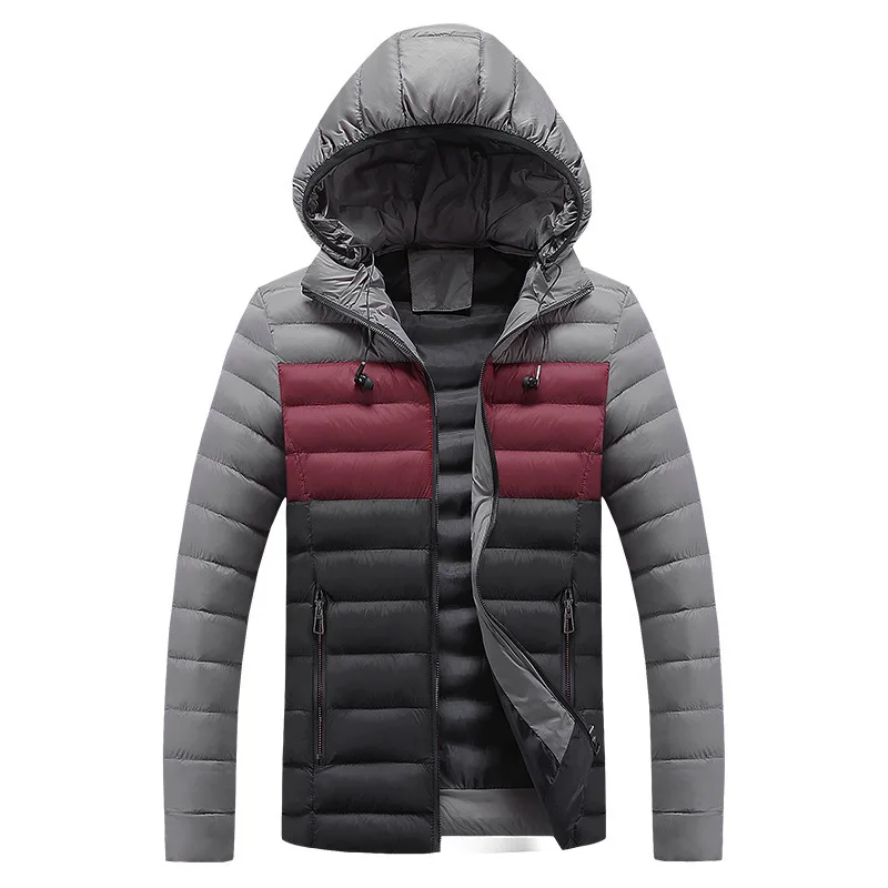 Зимняя мужская теплая куртка Мужские модные толстые пальто теплые мужские парки повседневные мужские лоскутные куртки верхняя одежда с хлопковой подкладкой 3XL