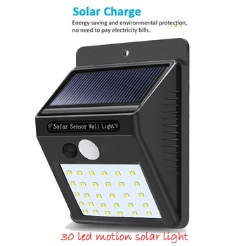 

1-4Pcs 30 LED Outdoor Solar Wall Lamp PIR Motion Sensor Waterproof Light Garden Light Path Emergency Security Light 3 Sided Lumi