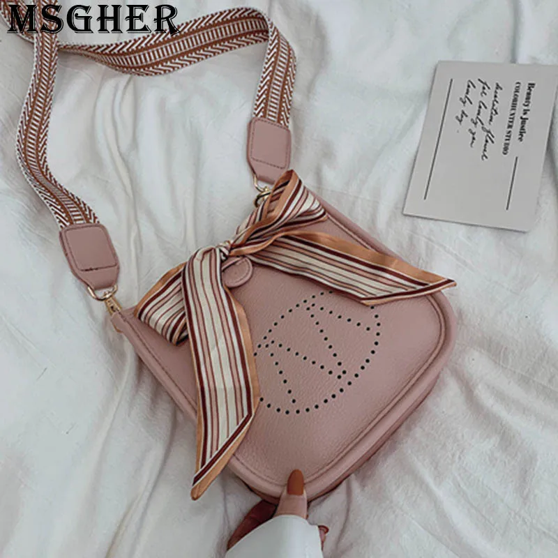 

MSGHER Hollow Out Flap Women Bag Scarves Summer Fresh New 2019 Bohemian Style Soft Wild Shoulderband Solid Women Bag WB2695