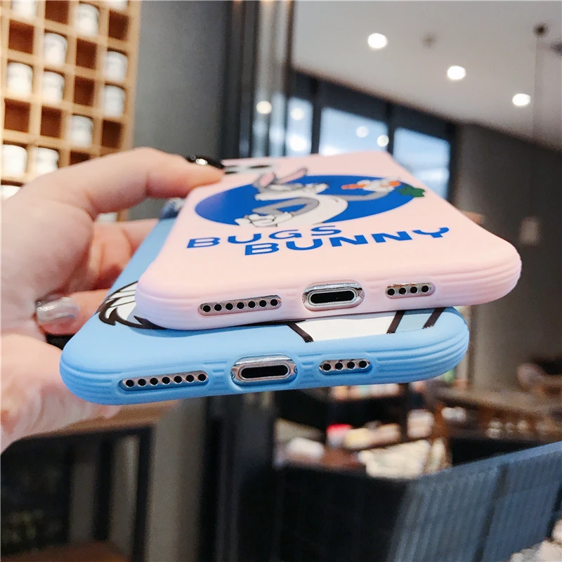 Милый мультяшный чехол для телефона с кроликом для iphone 11 11Pro Max для iphone X XR XS Max 7 8 6 6S Plus Матовый Мягкий ТПУ чехол capa