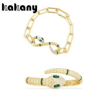 

Kakany 2020 New Perfect Fashion High-quality Multi-snake Green Charm Bracelet Cubic Laid Zirconia Luxury Female Jewelry