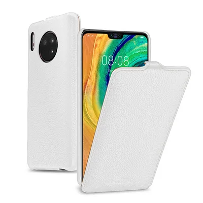 Белый Модный Роскошный чехол из натуральной коровьей кожи для huawei mate 30, бизнес флип-чехол для телефона, чехол для huawei mate 30pro 30 Pro Coque - Цвет: Белый