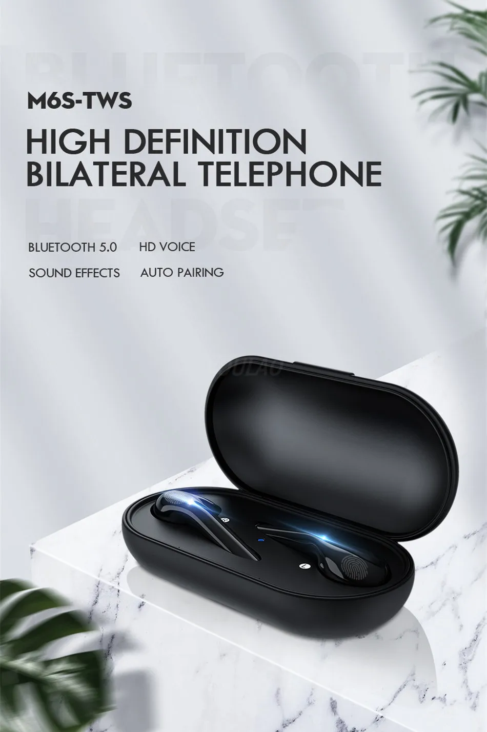 Bluetooth наушники 5,0 M6S TWS Беспроводная Bluetooth гарнитура для IOS Android водонепроницаемые наушники Handfree наушники fone de ouvido