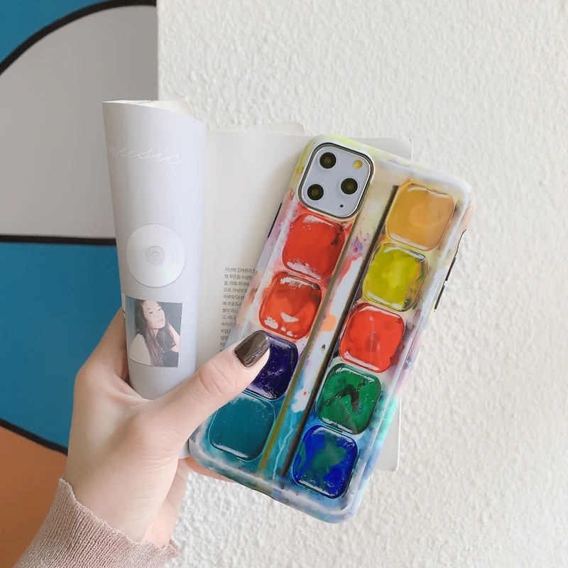 Модный Цветной чехол с красителем для iphone 11 11Pro Max XR X XS Max 6 7 8 plus, мягкий IMD чехол для телефона, чехол